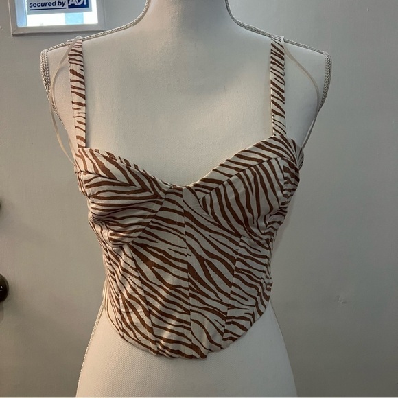 Zara brown leopard corset top (xs) - Picture 16 of 17